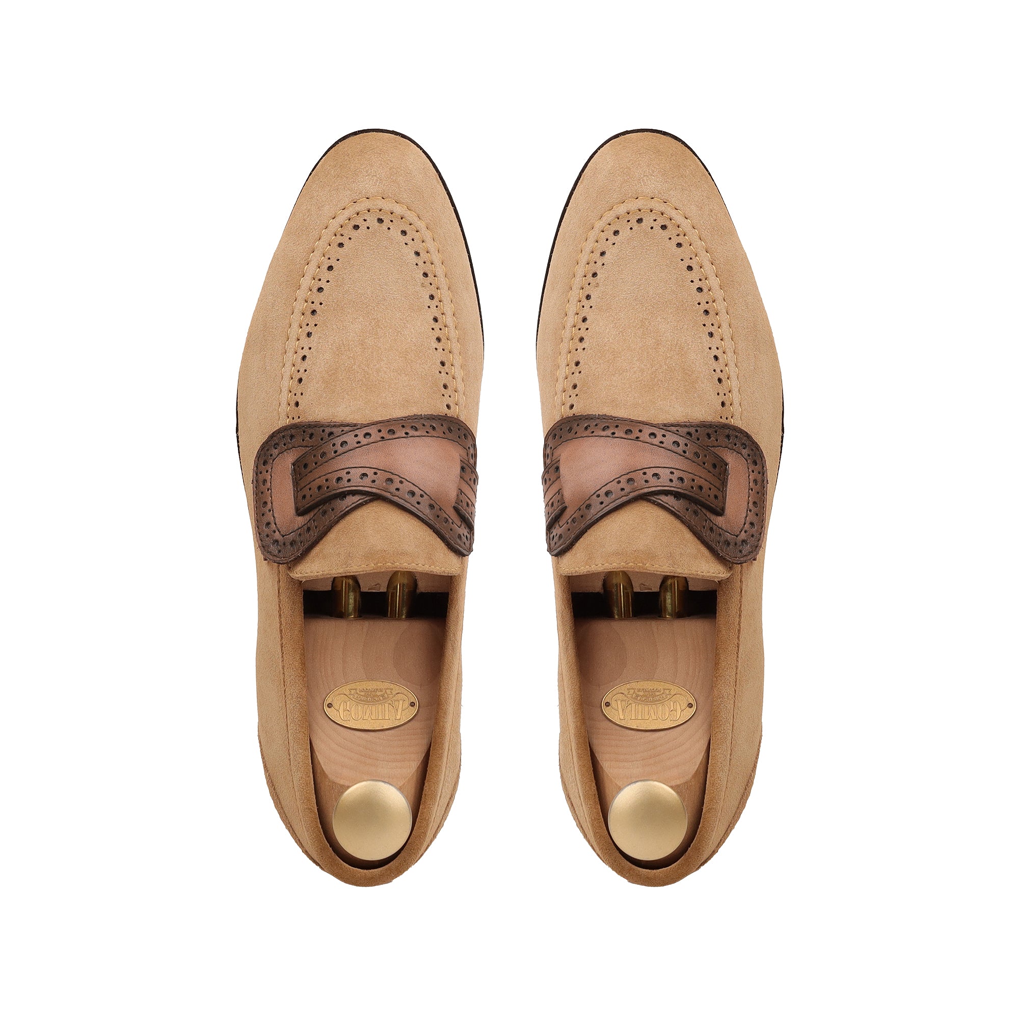 Mitsu - Men's Camel Brown Suede Loafer