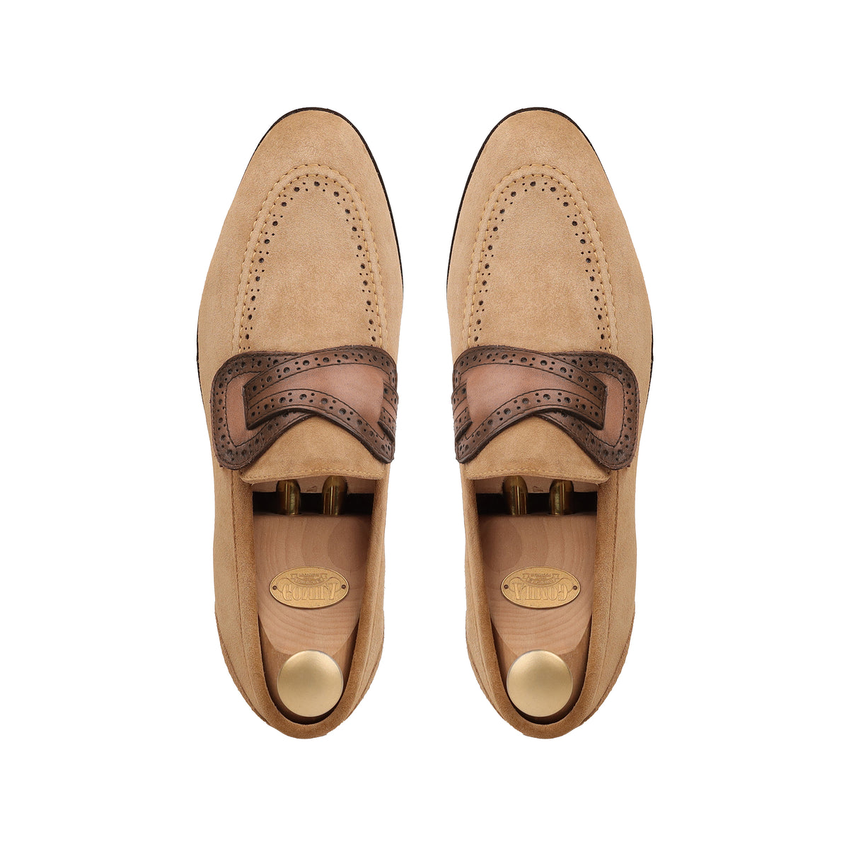 Mitsu - Men's Camel Brown Suede Loafer