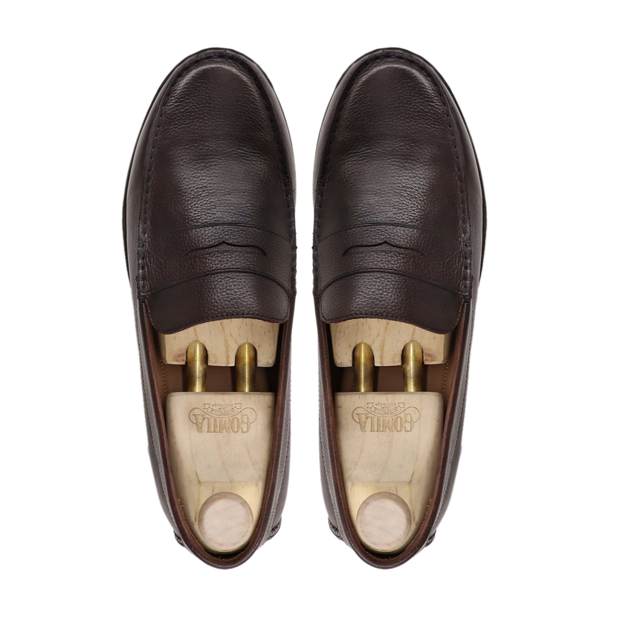 Narvik - Men's Dark Brown Pebble Grain Leather Loafer