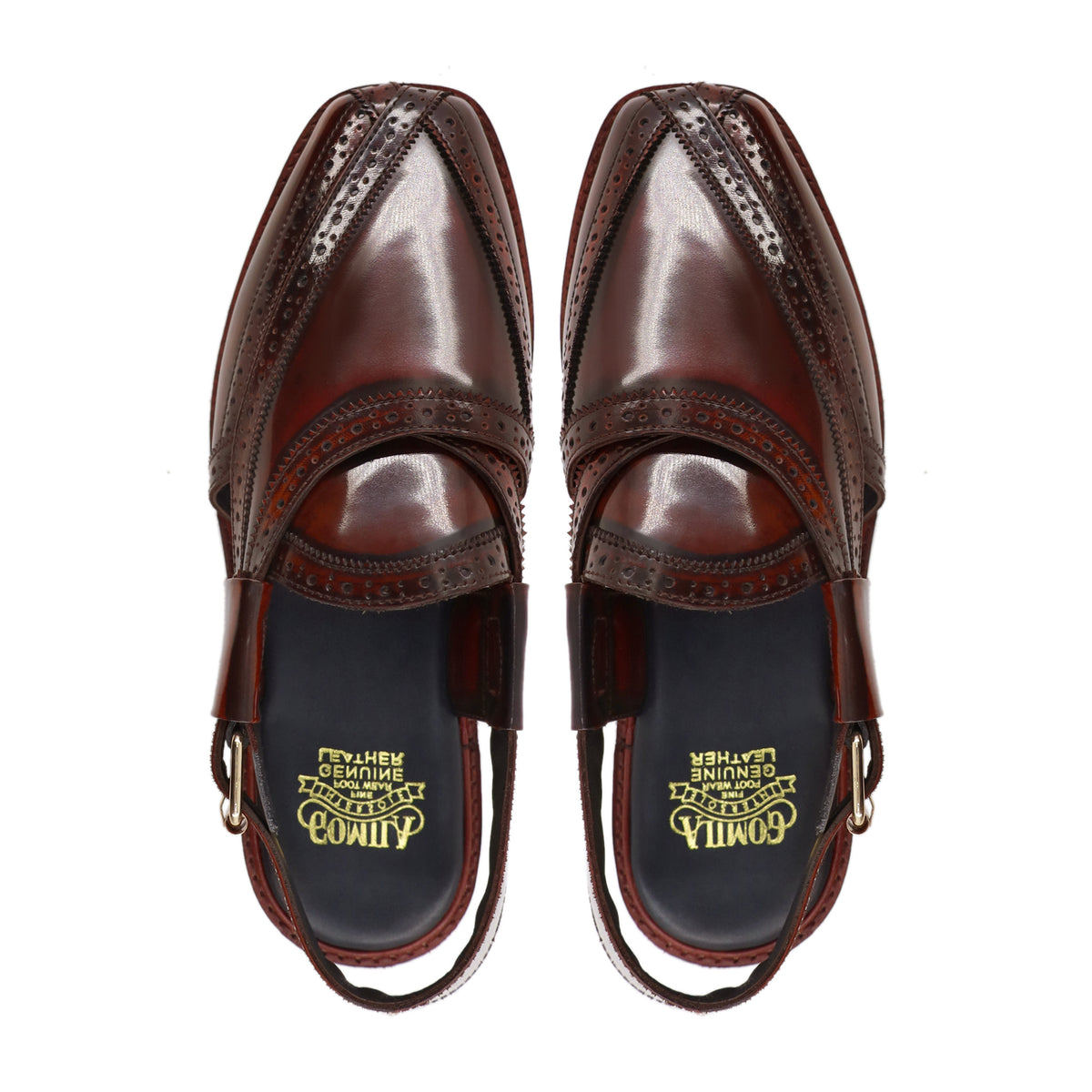 Hosei - Men's Oxblood Box Leather High Shine Sandal
