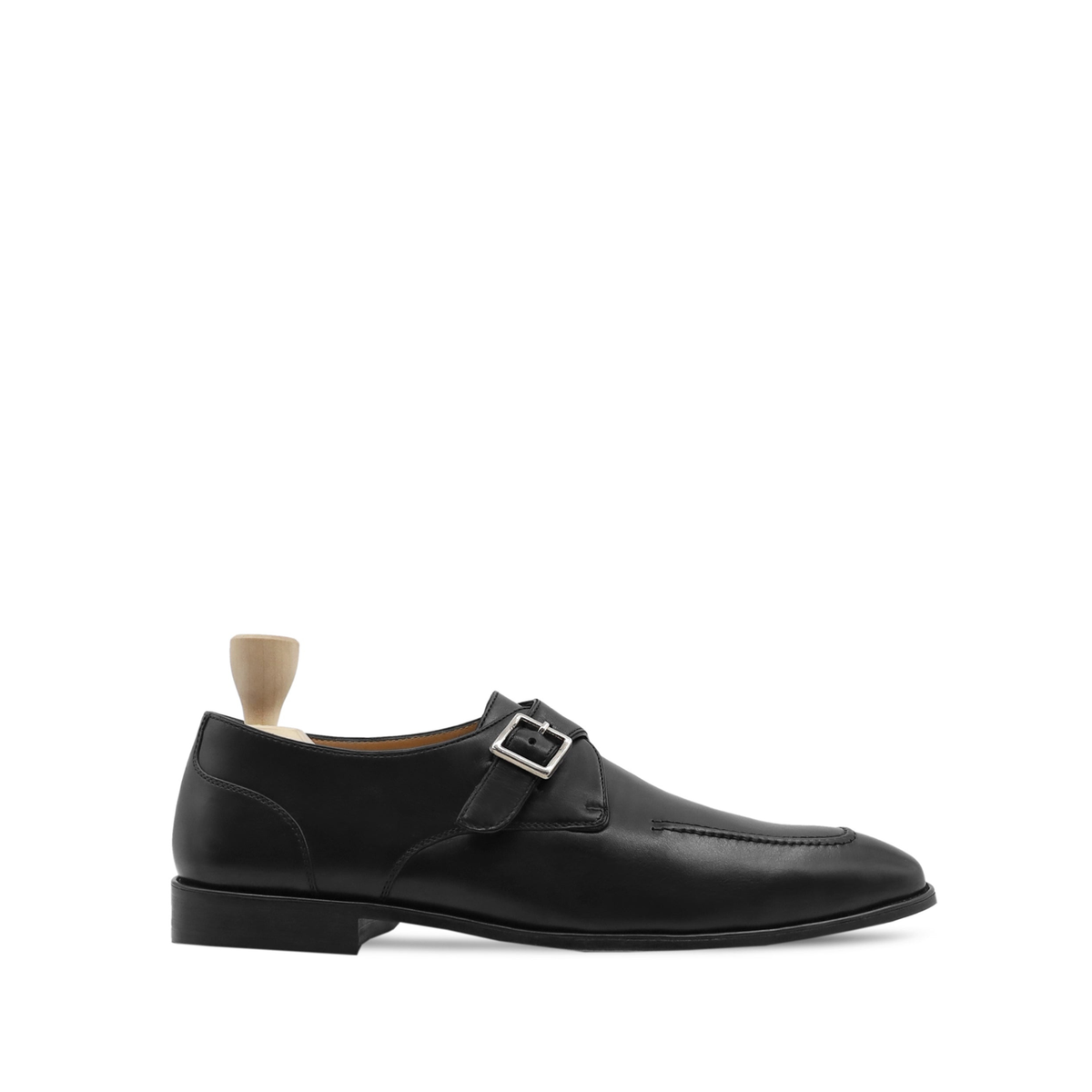 Nebart - Men's Black Calf Leather Single Monkstrap