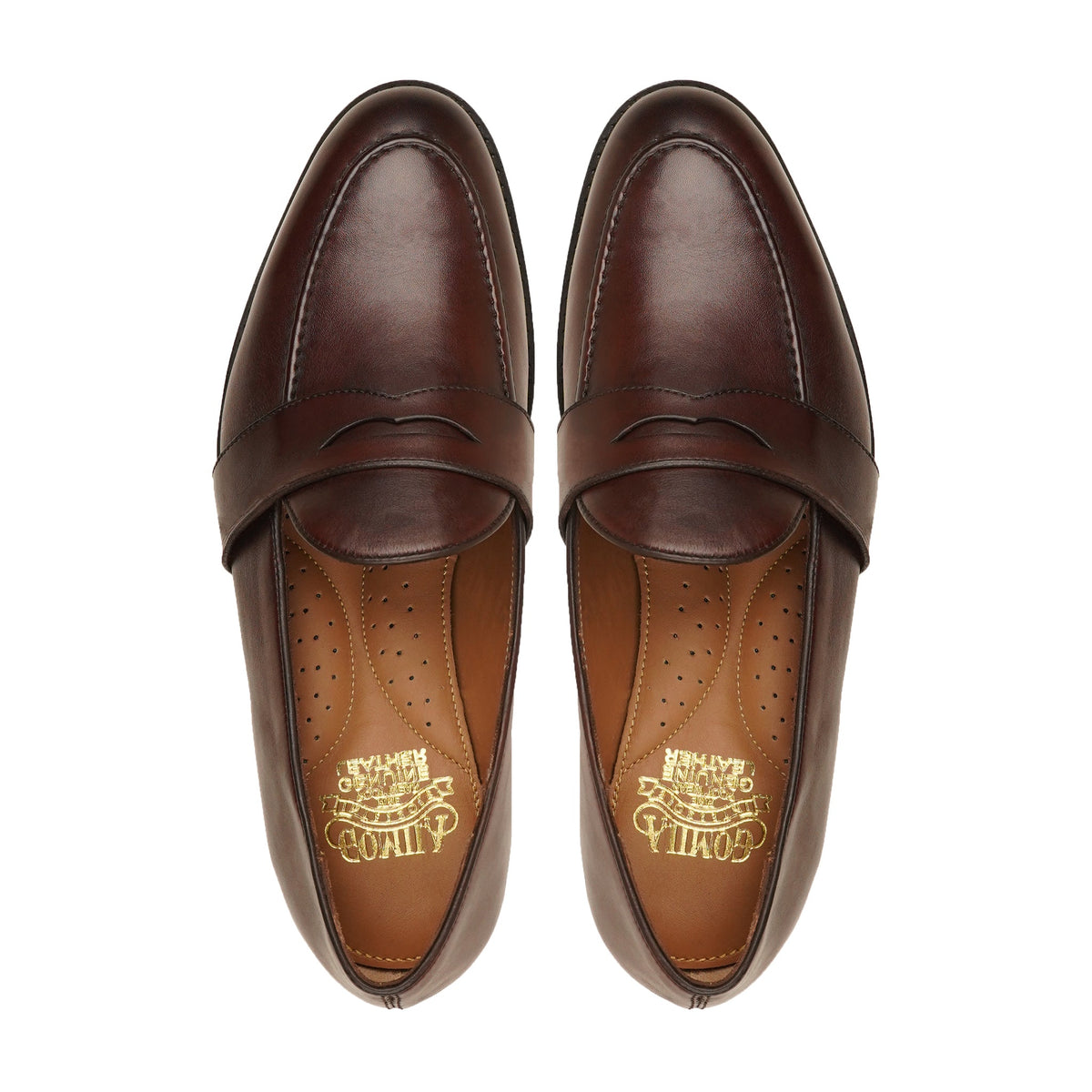 Okazaki - Men's Reddish Brown Calf Leather Loafer
