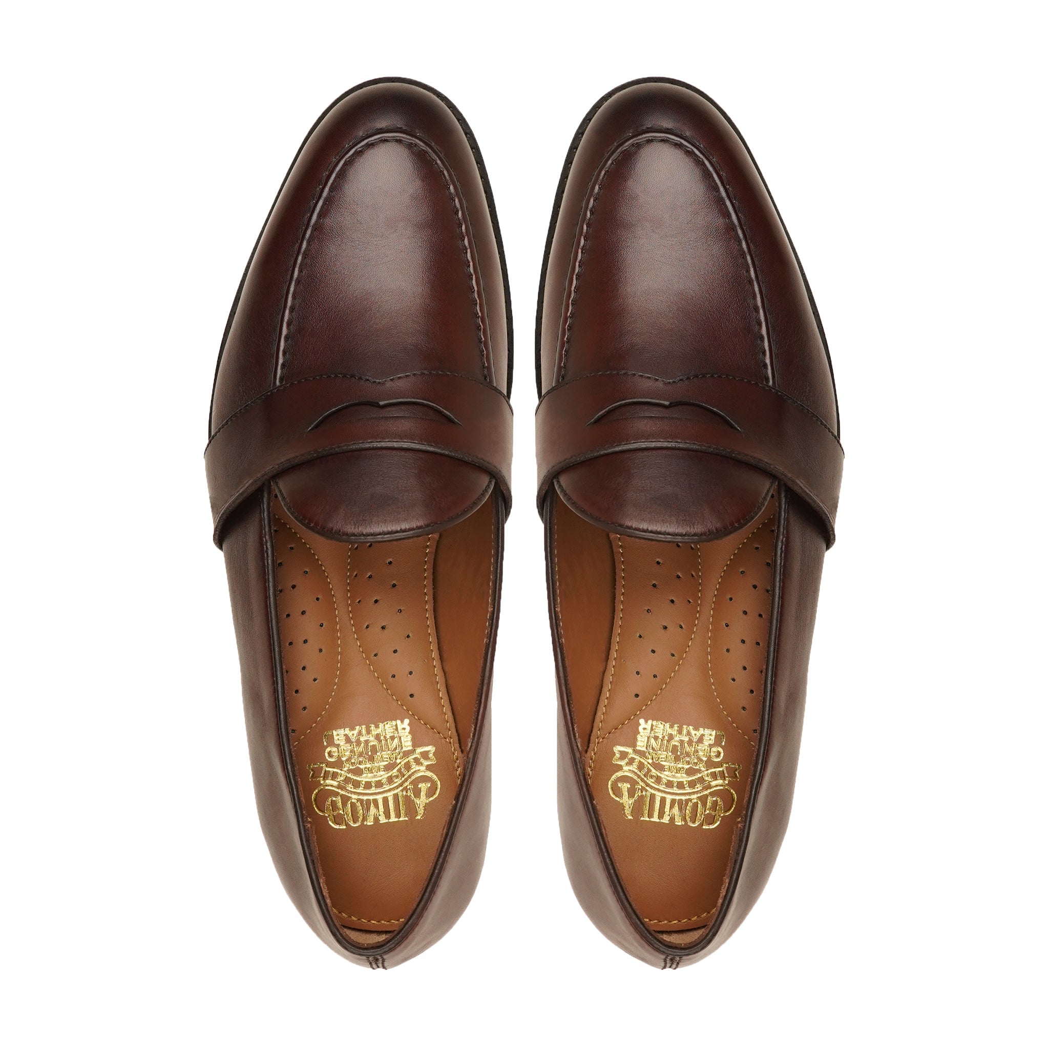 Okazaki - Men's Reddish Brown Calf Leather Loafer
