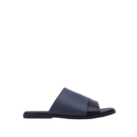 Borela - Men's Black and Blue Calf Leather Slipper