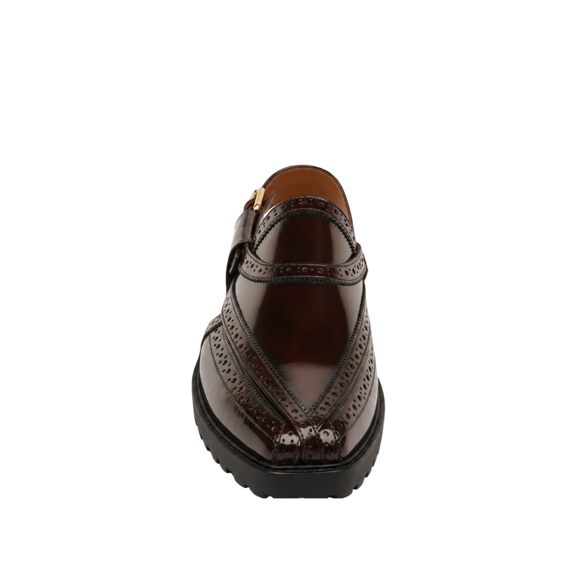 Brooklyn - Men's Dark Brown Box Leather High Shine Sandal