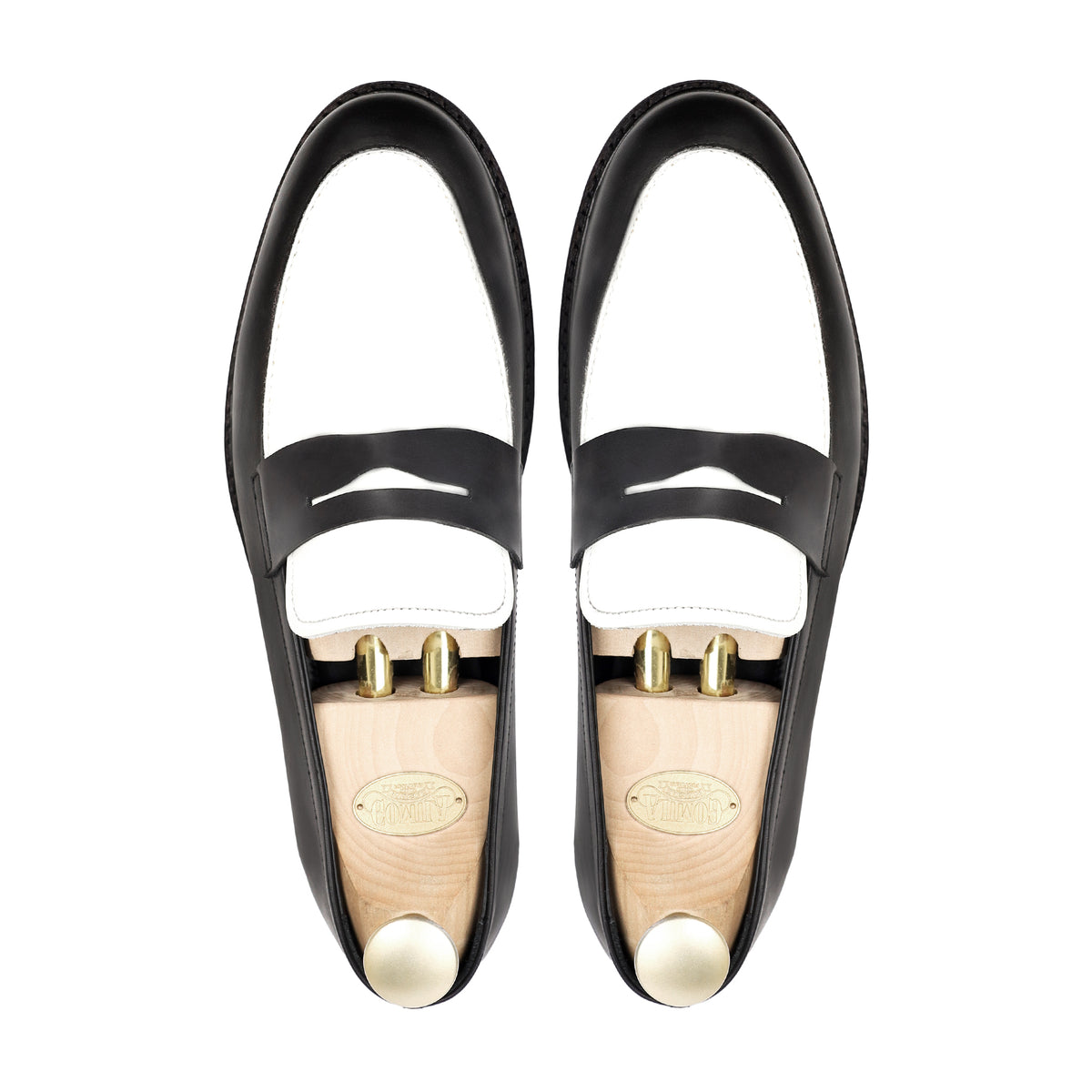 Ridge - Men's Black and White Calf Leather Loafer