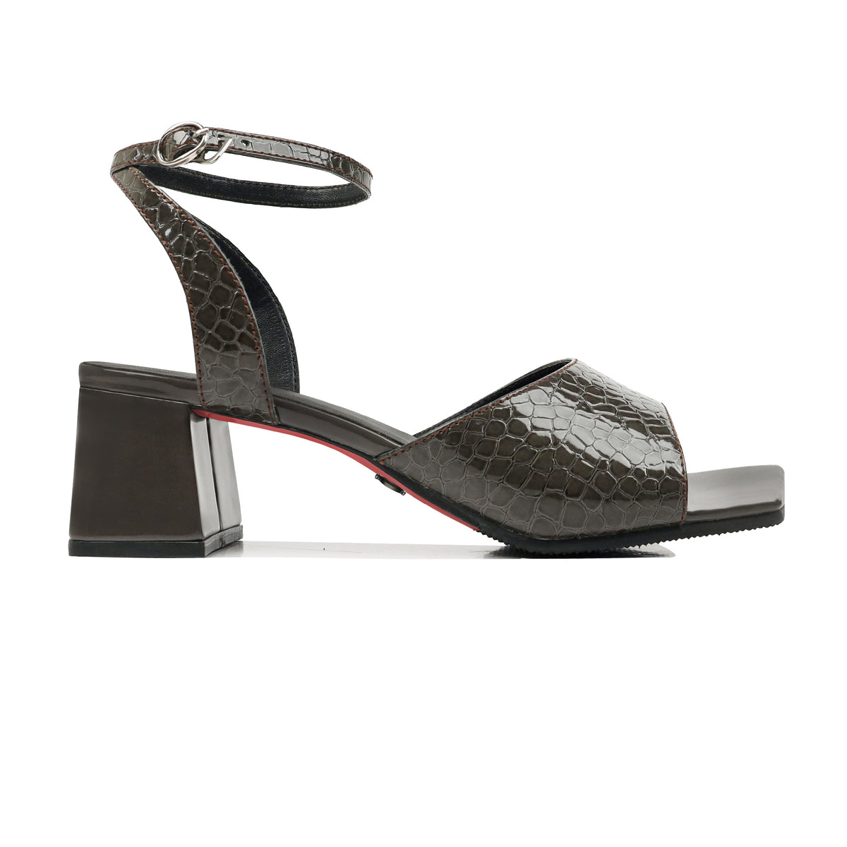 Glamstep - Women's Dark Grey Strapped 50mm Heel