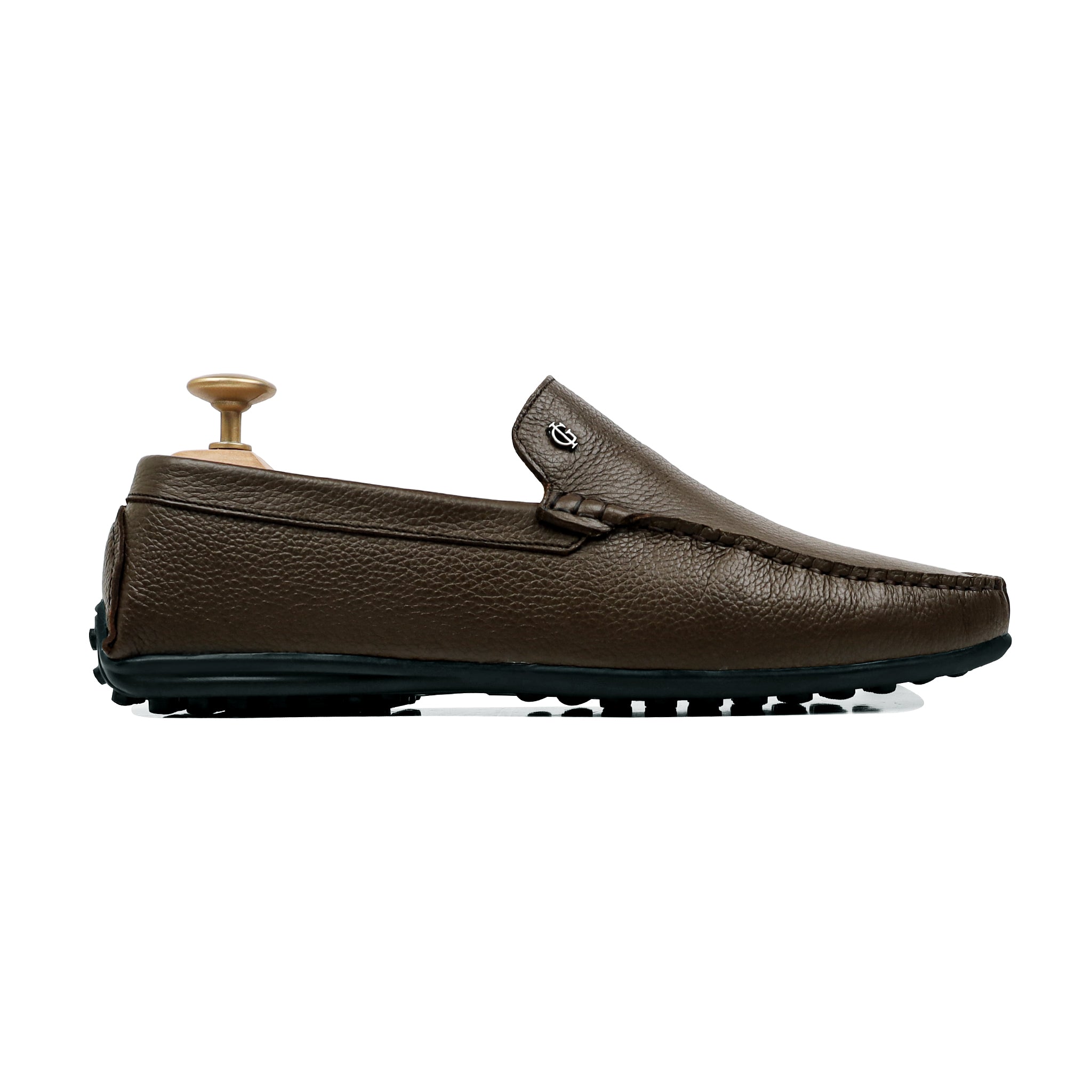 Voke - Men's Dark Brown Pebble Grain Leather Driver Shoe