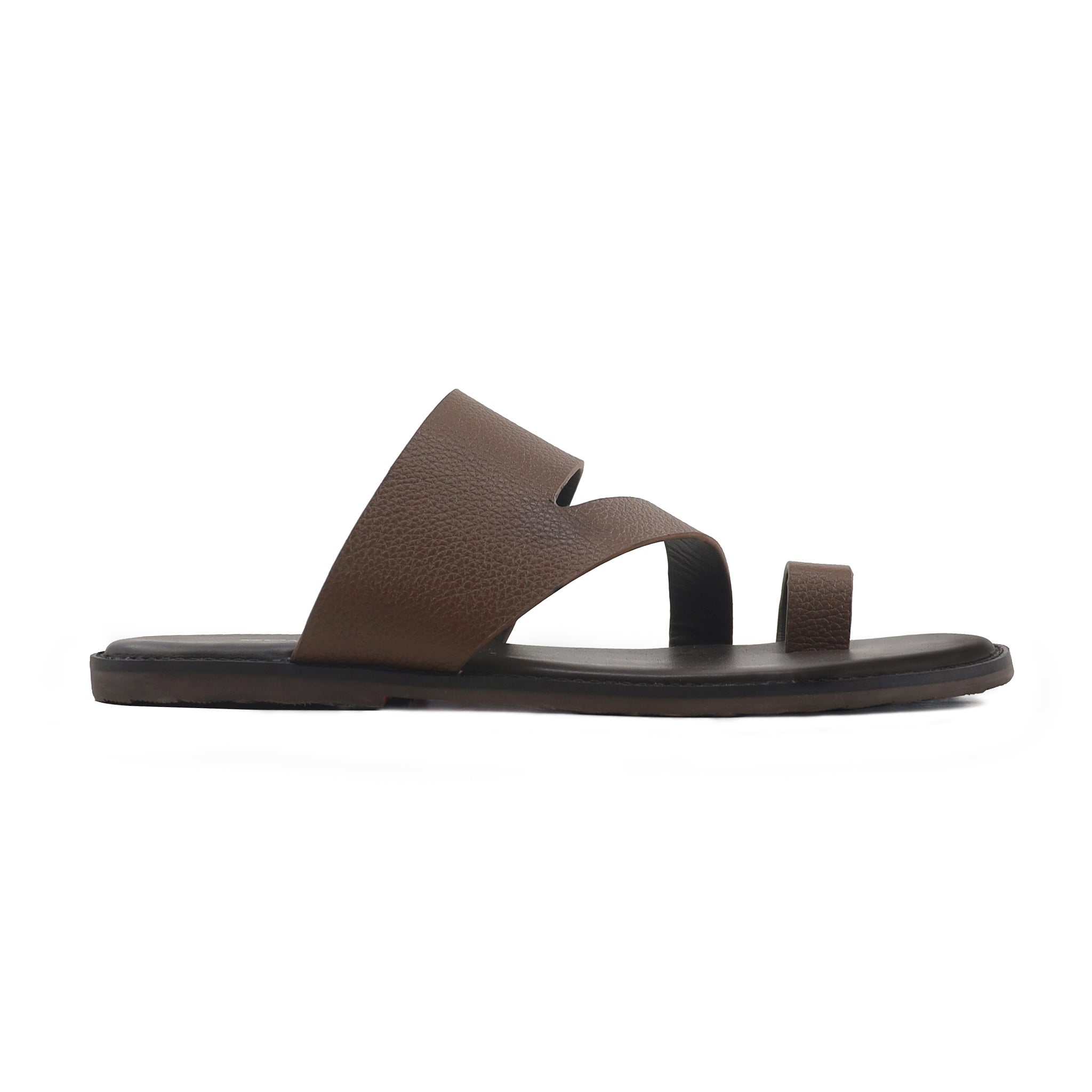 Maver - Men's Dark Brown Pebble Grain Leather Slipper