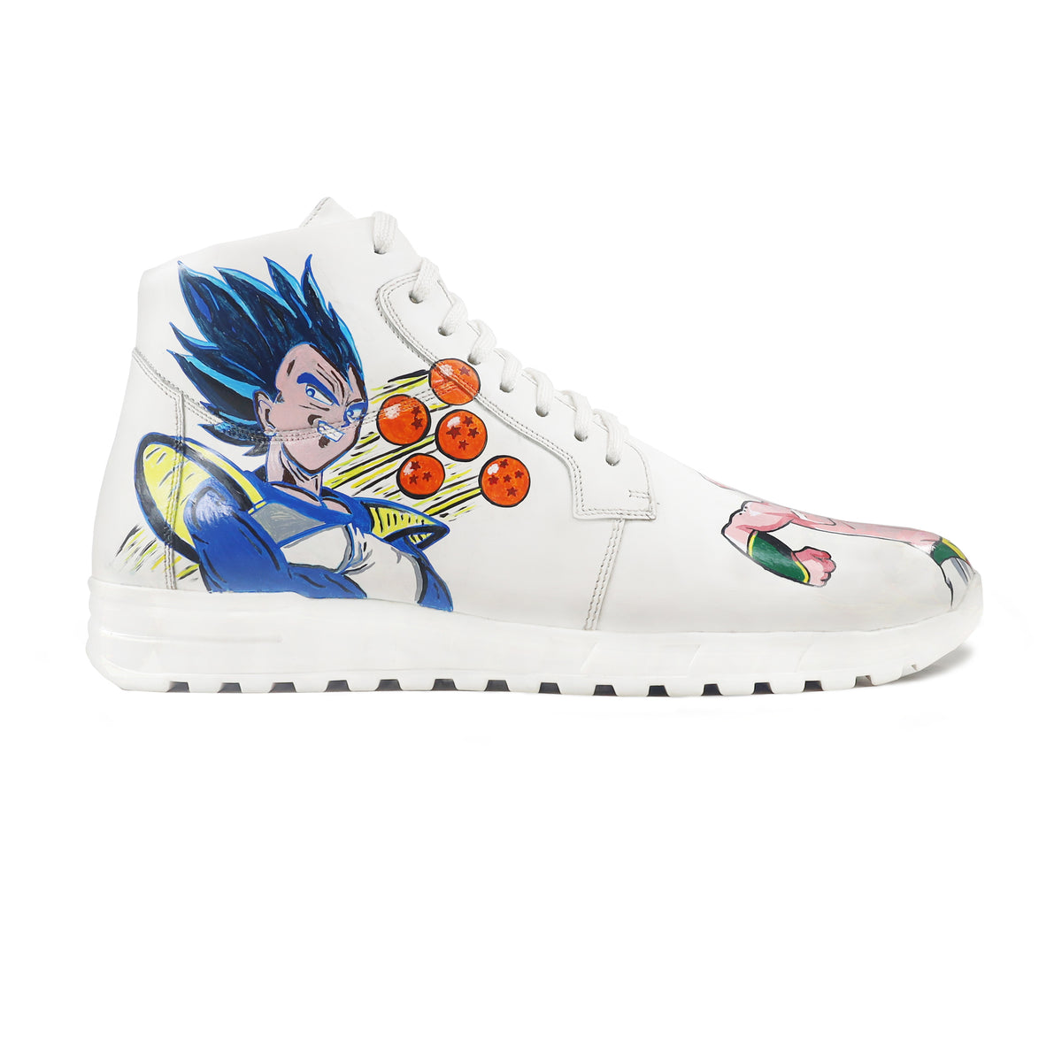 Gustav - Men's White Hand Painted Sneaker