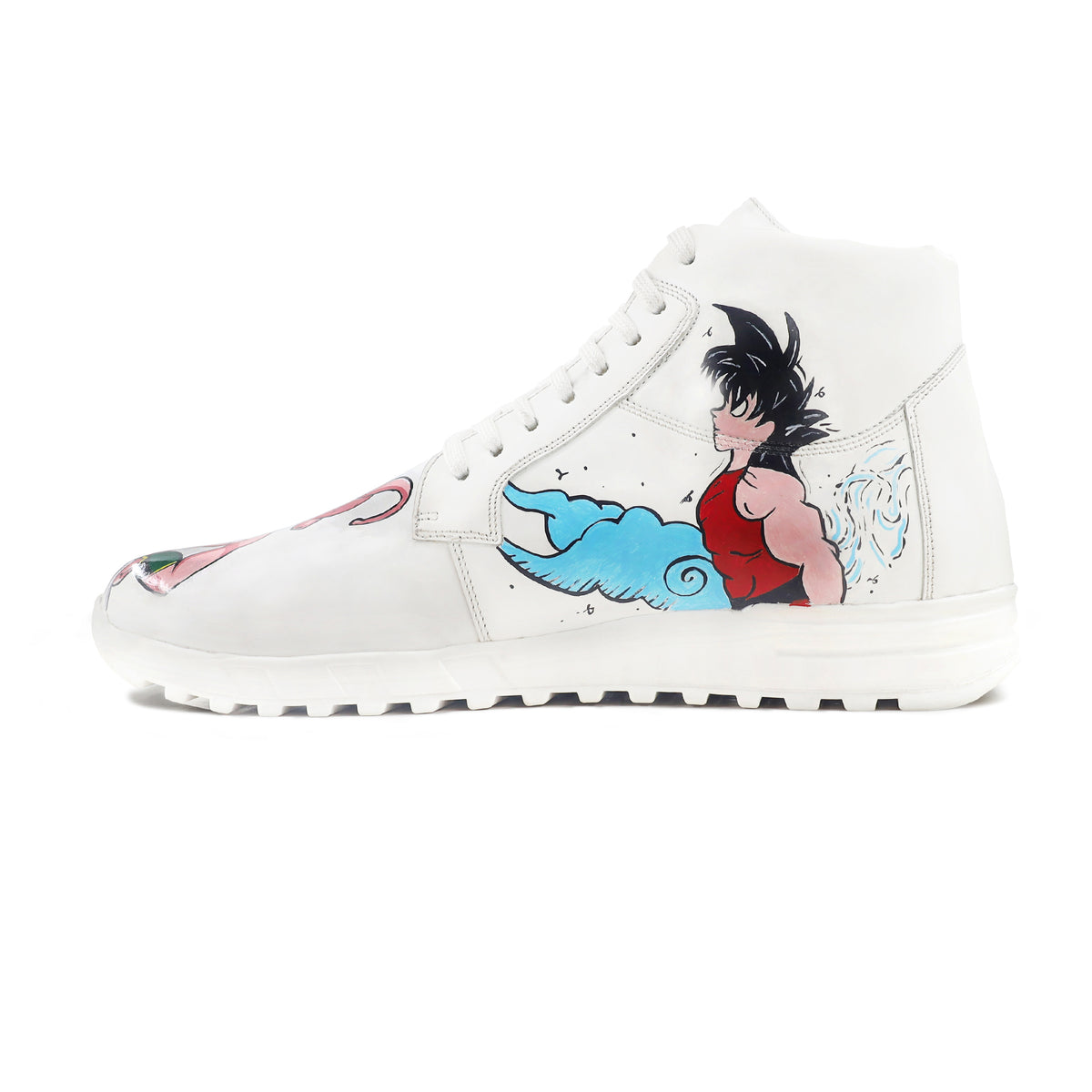 Gustav - Men's White Hand Painted Sneaker