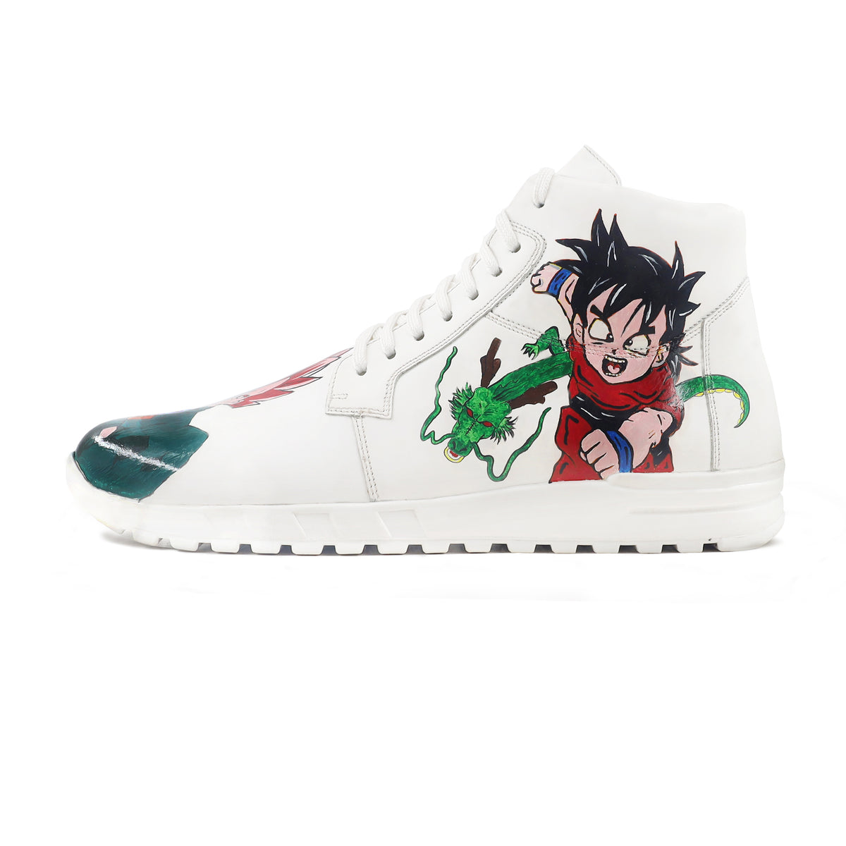 Gustav - Men's White Hand Painted Sneaker