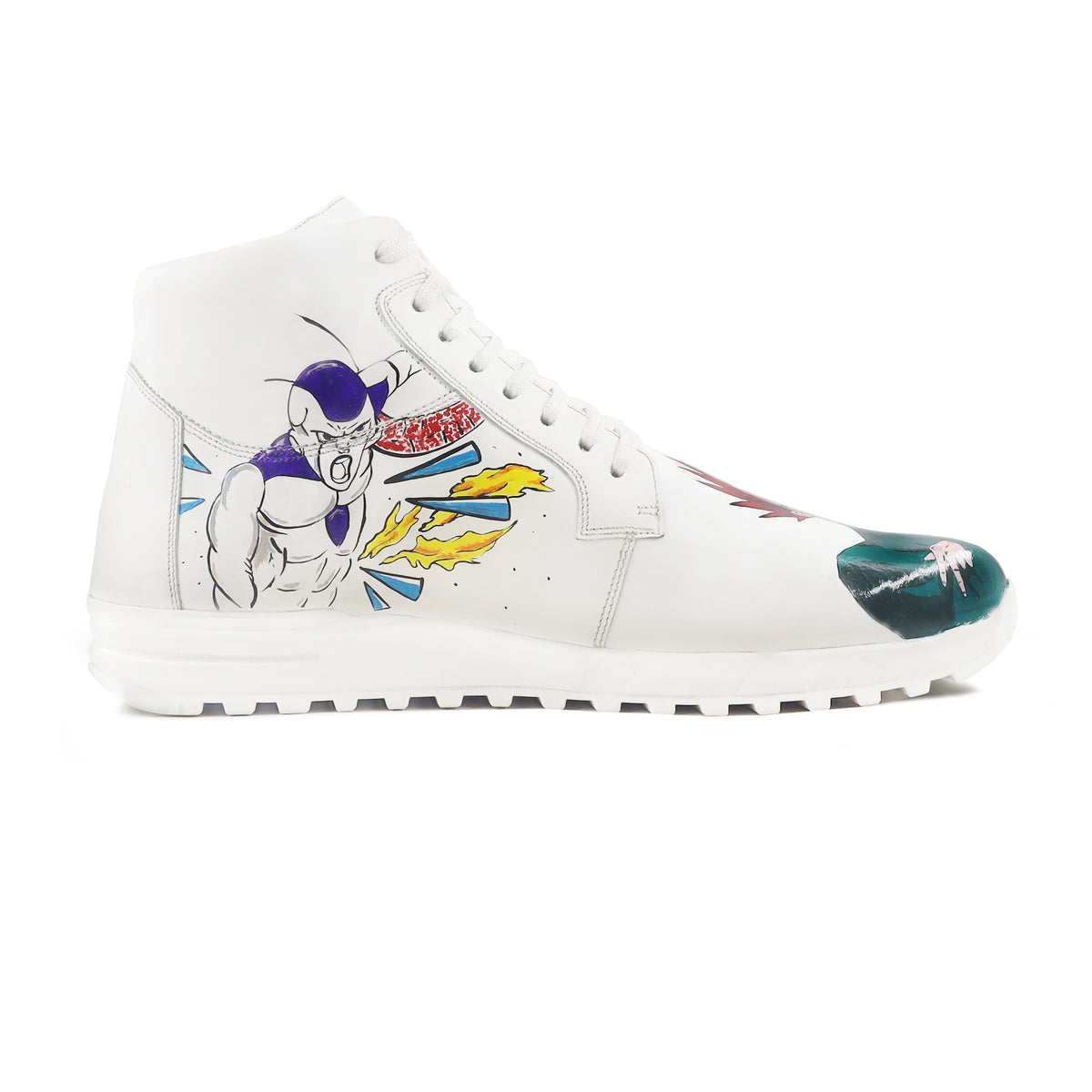 Gustav - Men's White Hand Painted Sneaker