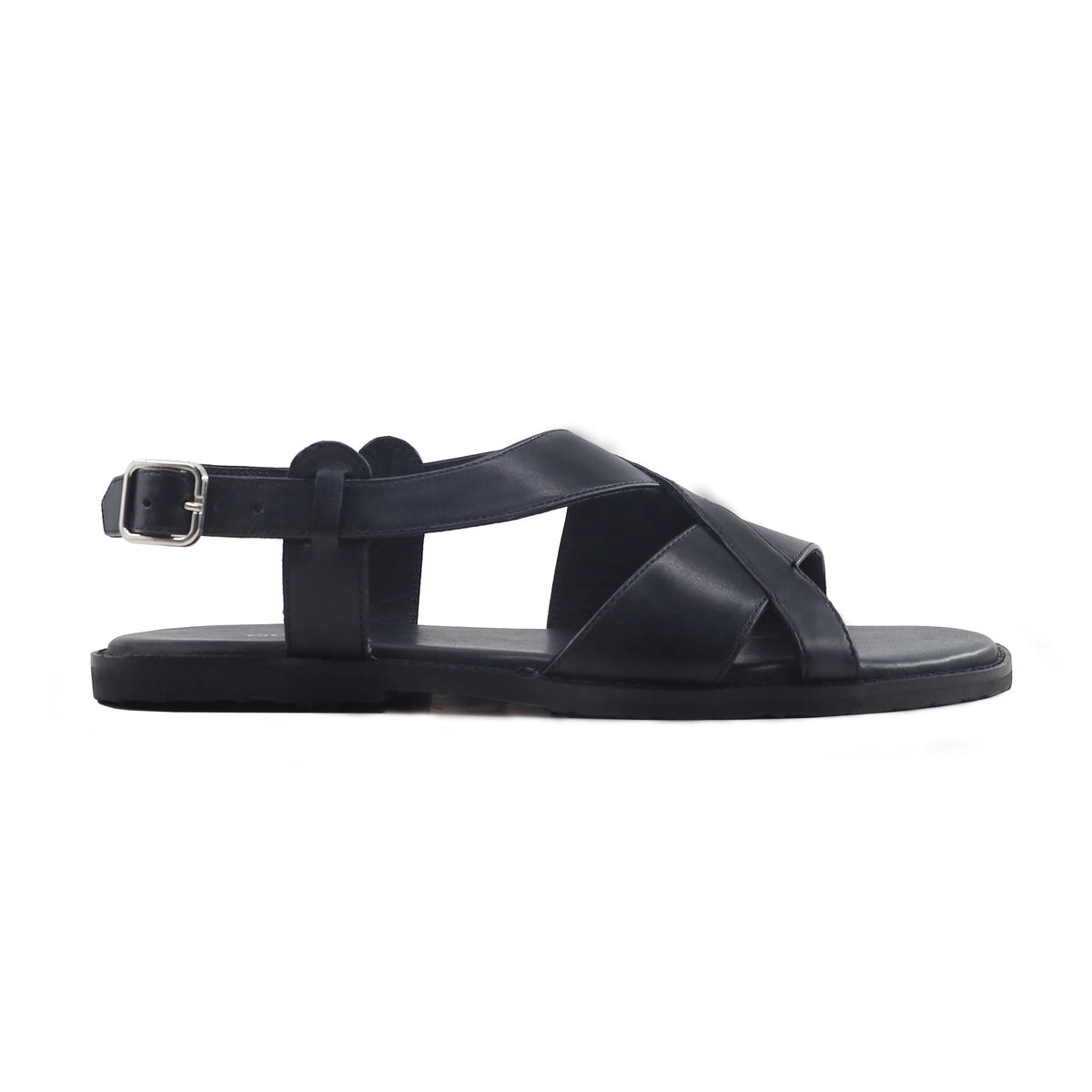 Akiyama - Men's Black Calf Leather Sandal