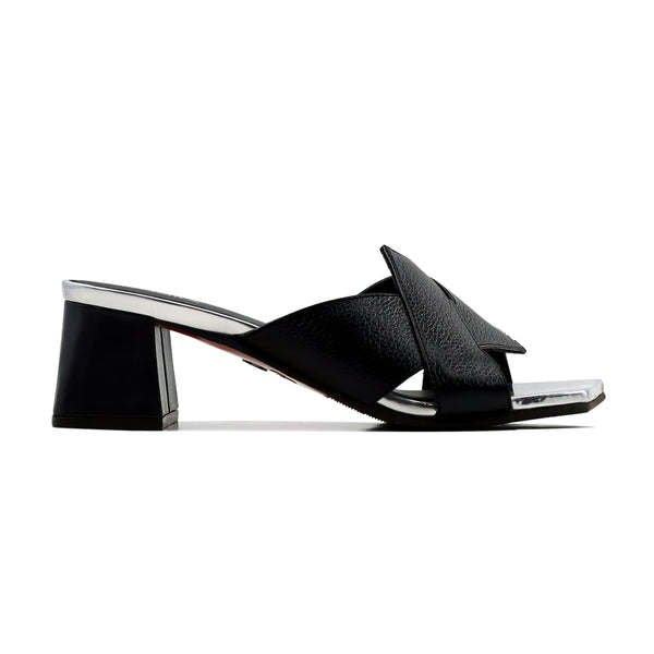 Belle - Women's Black Pebble Grain Heel