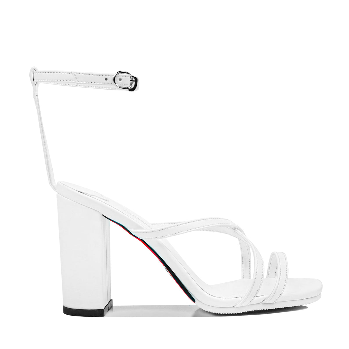 Arlina - Women's White Strapped 90mm Heel