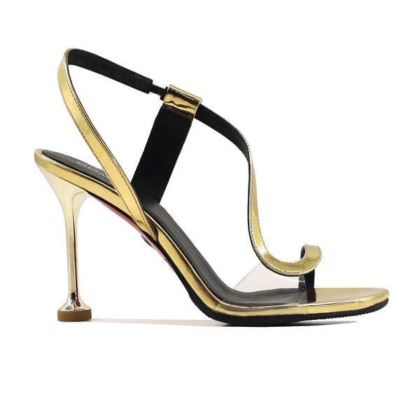 Kily - Women's Golden High Shine Strapped Heels