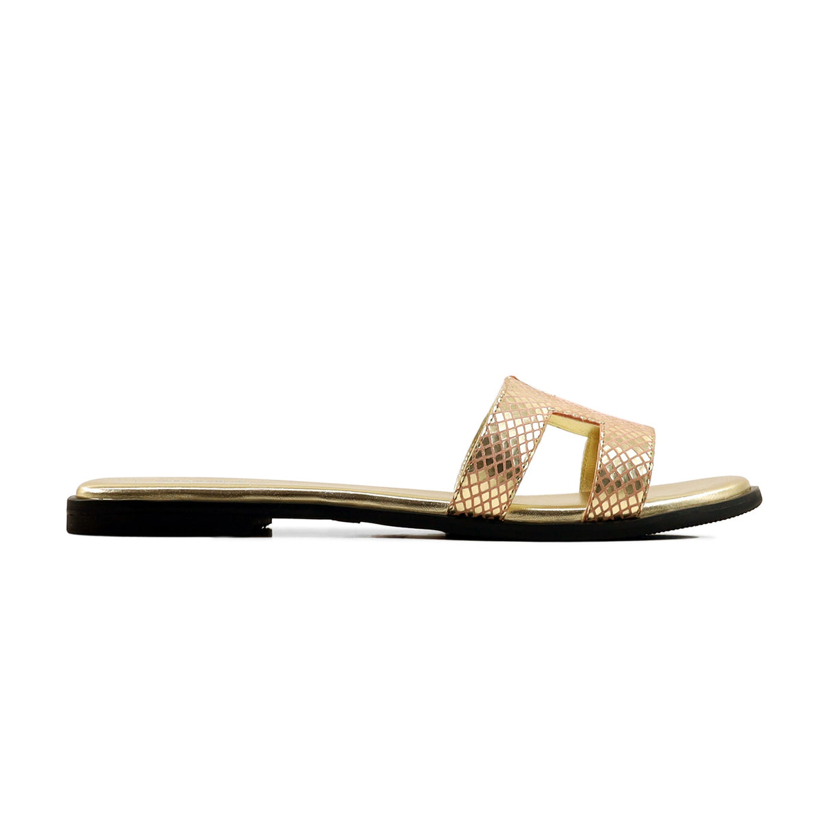 Stephanie - Women's Golden and Baby Pink Slipper