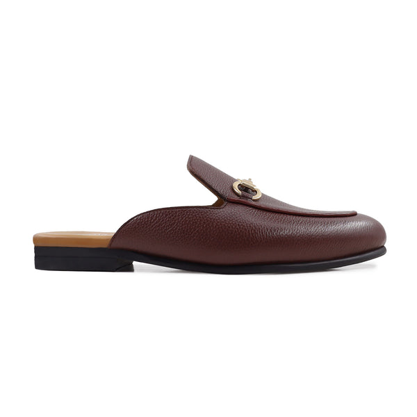 Genesis - Ladies Oxblood Pebble Grain Leather Slipper