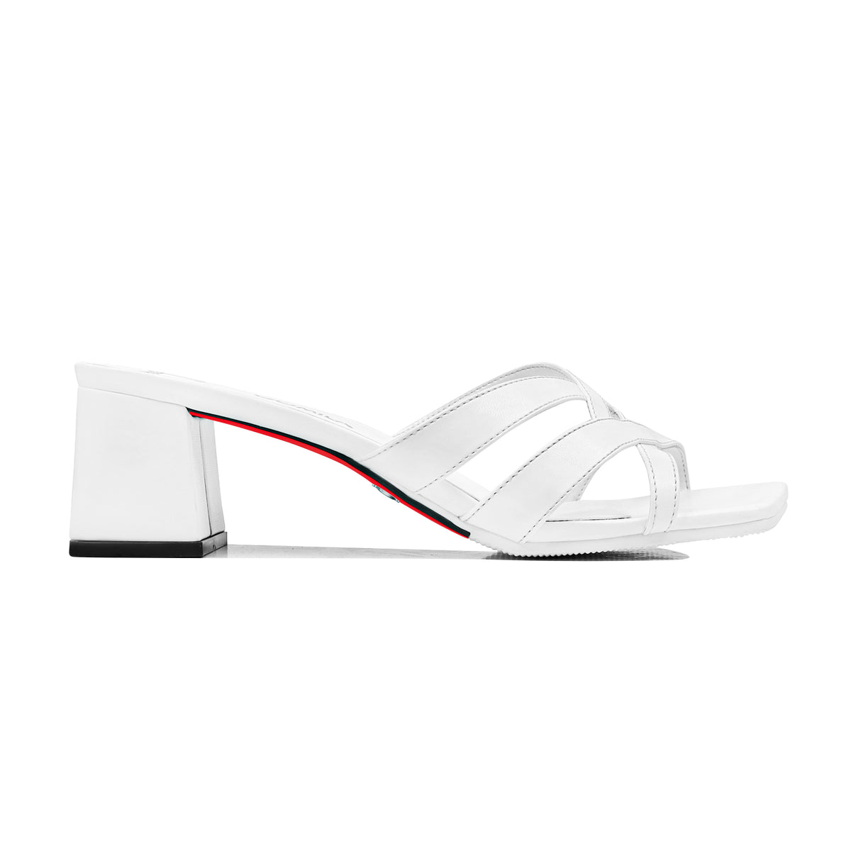 Astra - Women's White Strapped 50mm Heel
