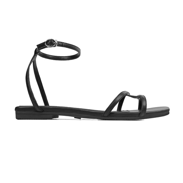 Aloura - Women's Black Strapped Sandal