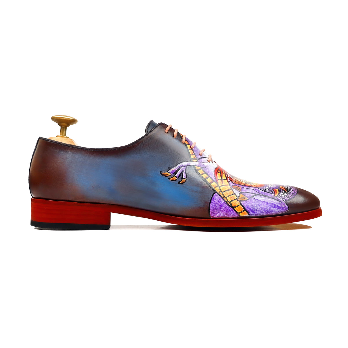 Viper Noir - Men's Burnished Blue Hand Painted Wholecut