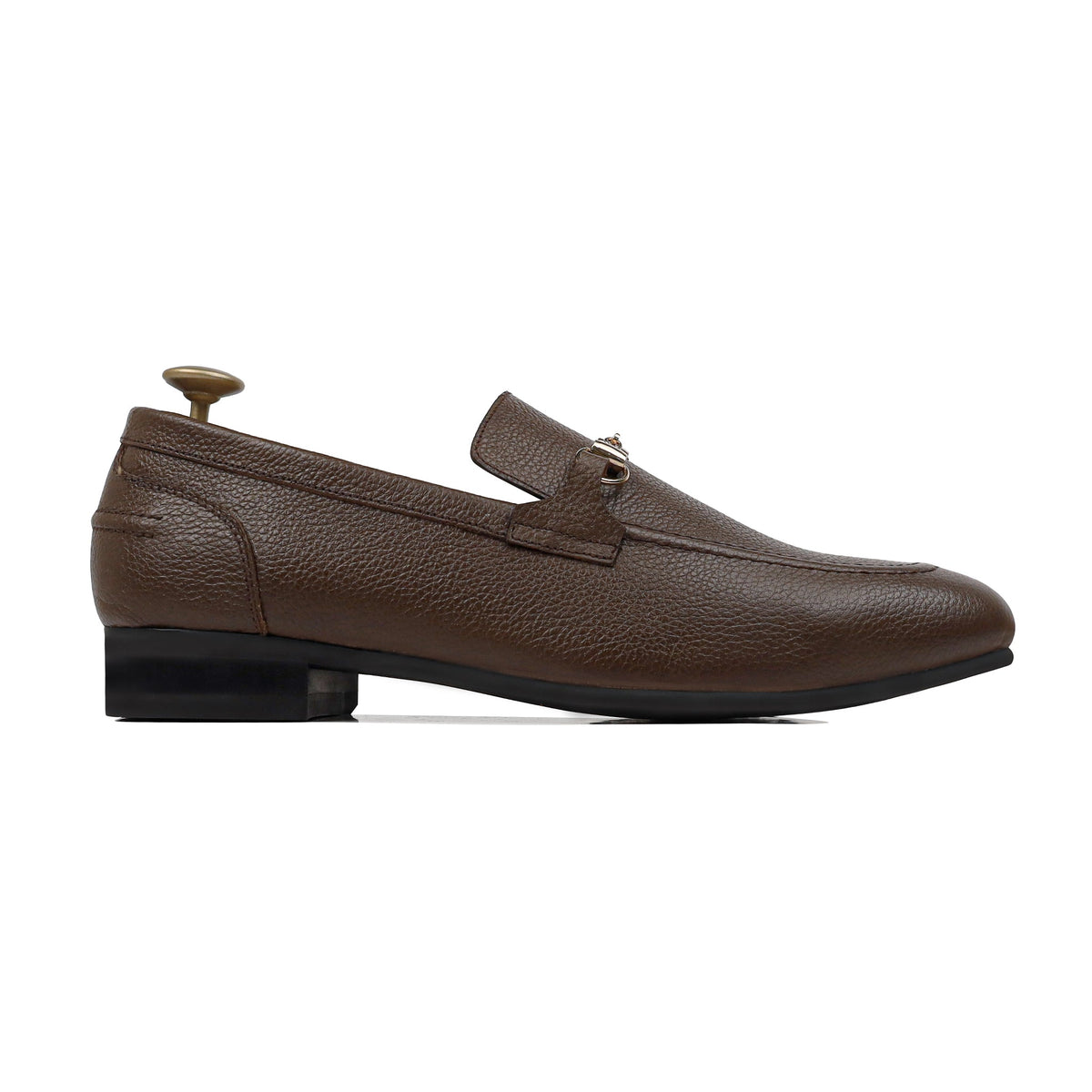 Gregorio - Men's Brown Pebble Grain Leather Loafer