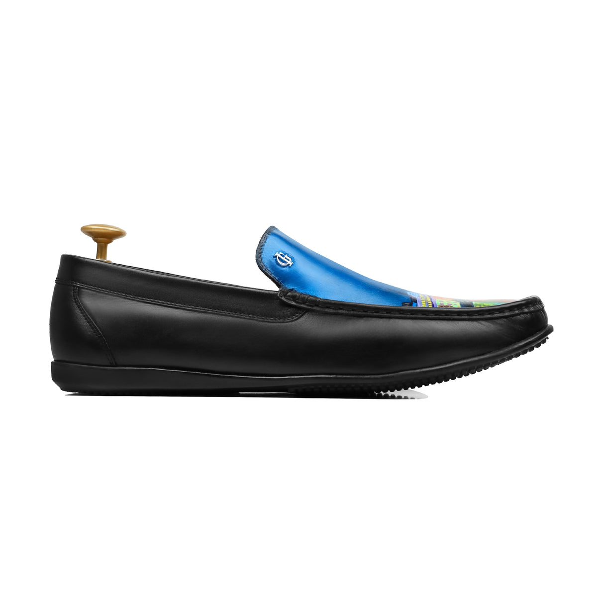 Noirsky - Men's Black Hand Painted Loafer