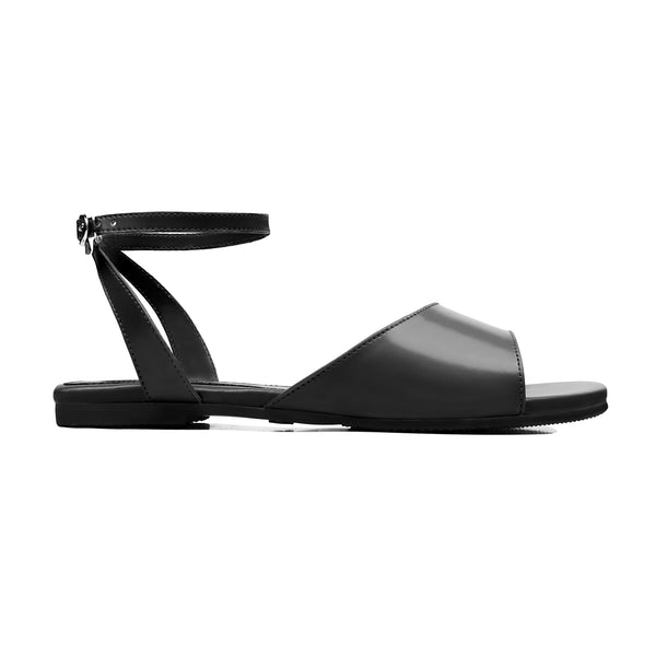 Euna - Women's Black Strapped Sandal