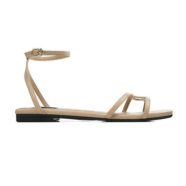 Aloura - Women's Light Beige Strapped Sandal