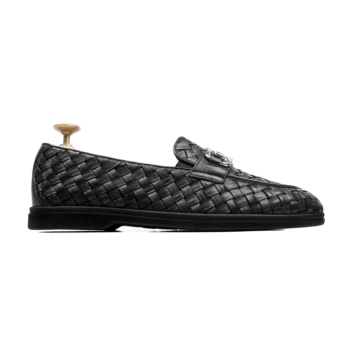 Weav - Men's Black Hand Woven Calf Leather Loafer