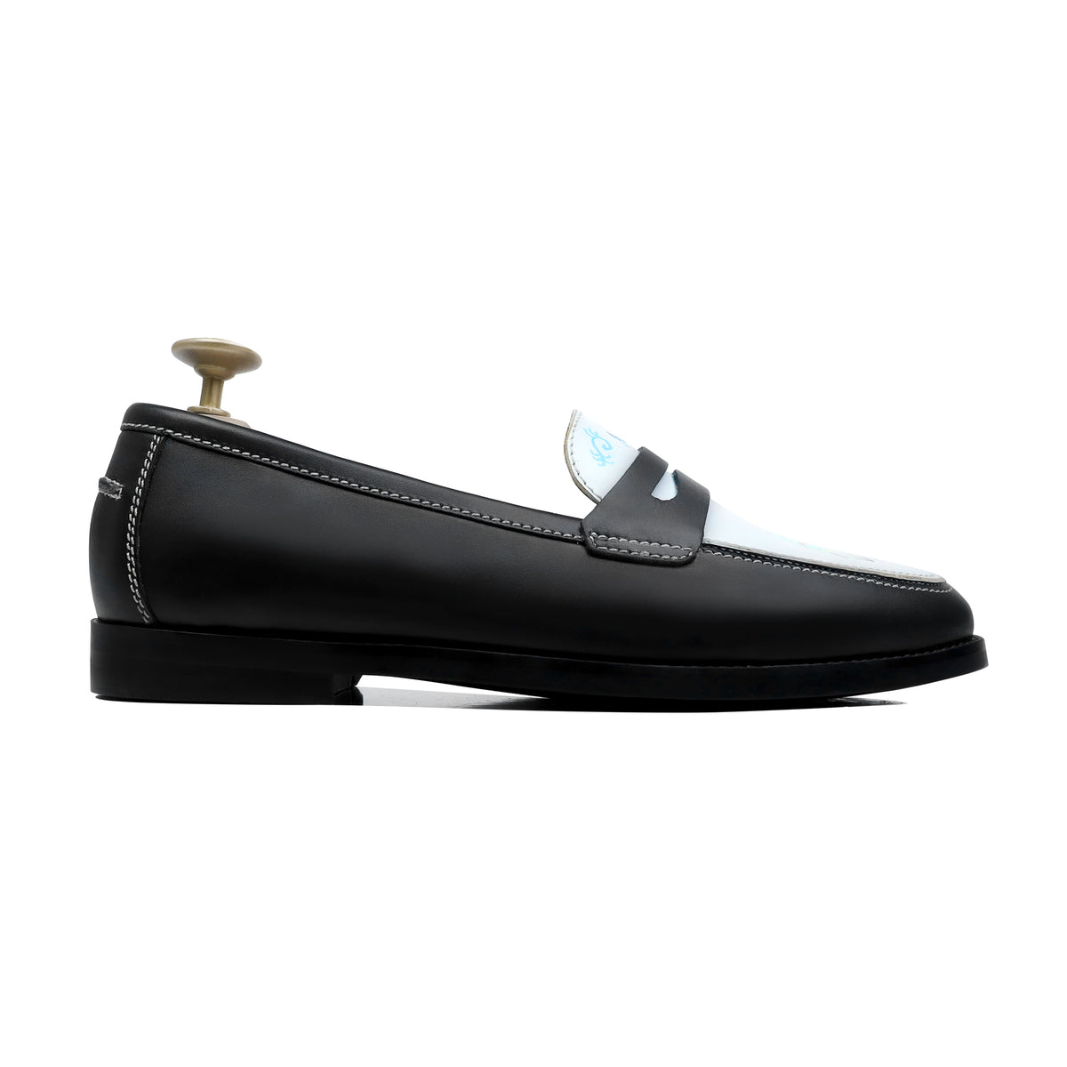 Osven - Men's Black Hand Painted Loafer