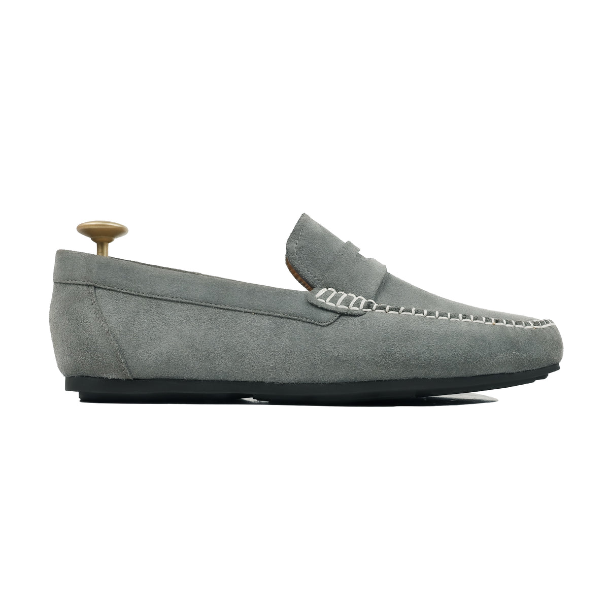 Brinya - Men's Charcoal Gray Suede Driver Shoe