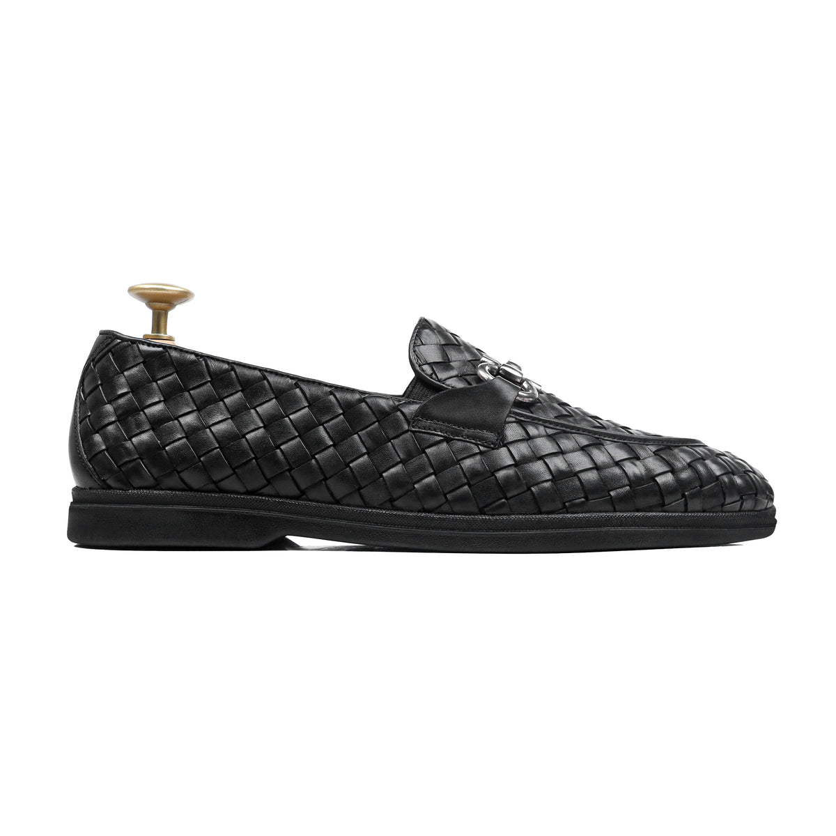 Braid - Men's Black Hand Woven Calf Leather Loafer