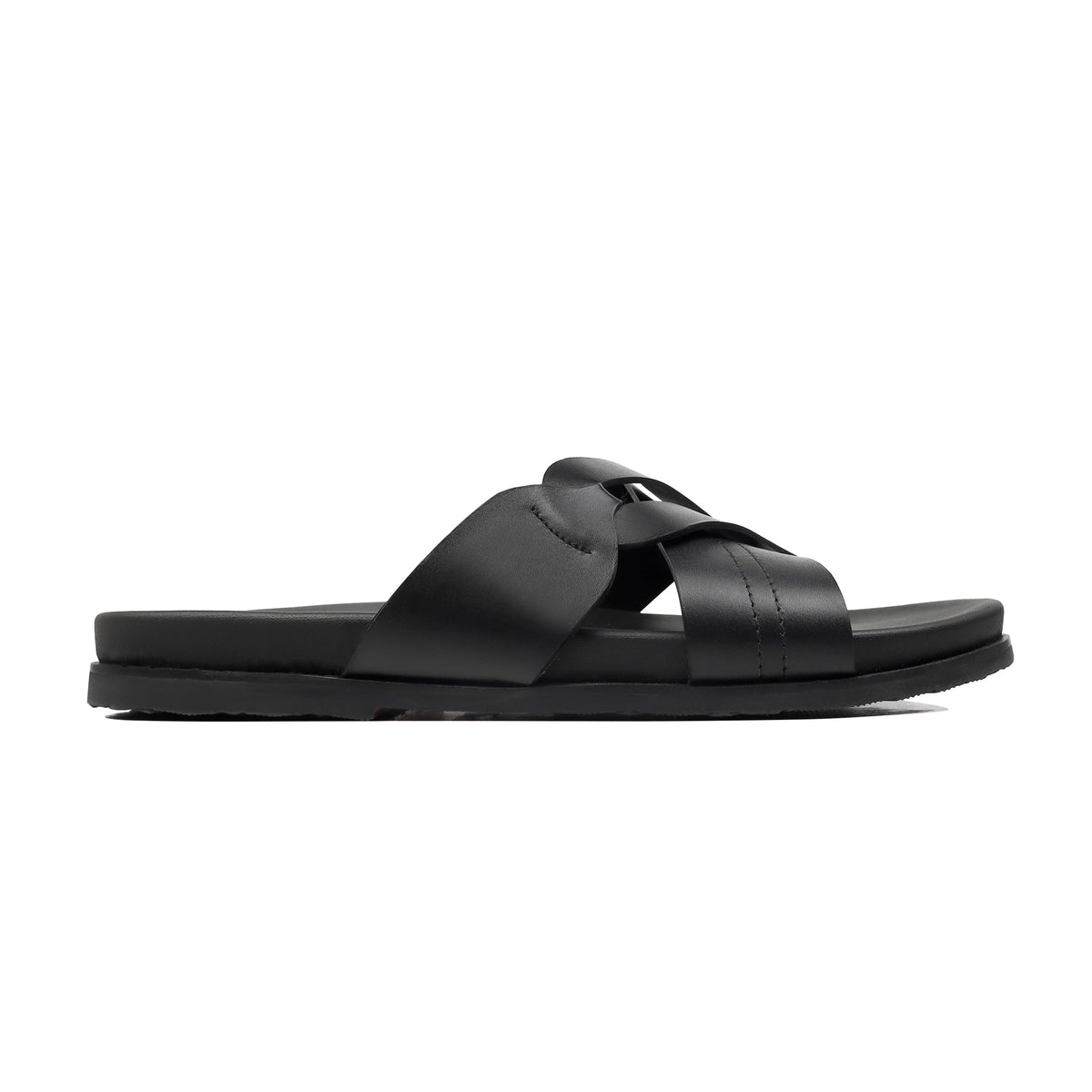 Slivoro - Men's Black Calf Leather Slipper
