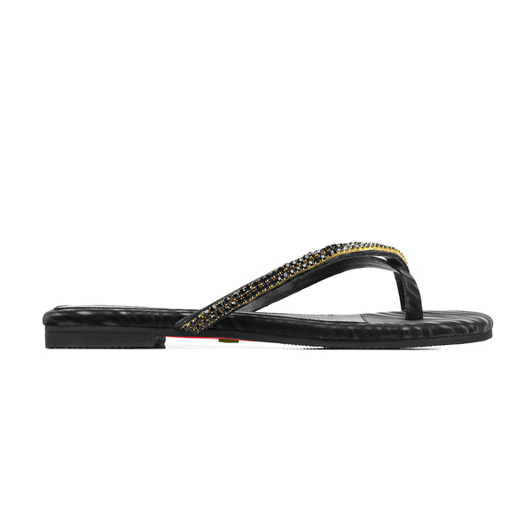 Seren - Women's Black and Yellow Slipper