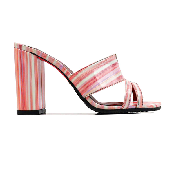 Veyra - Women's Striped Bubblegum Heels