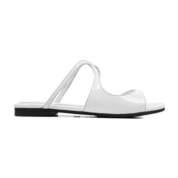 Fyna - Women's High Shine White Slipper