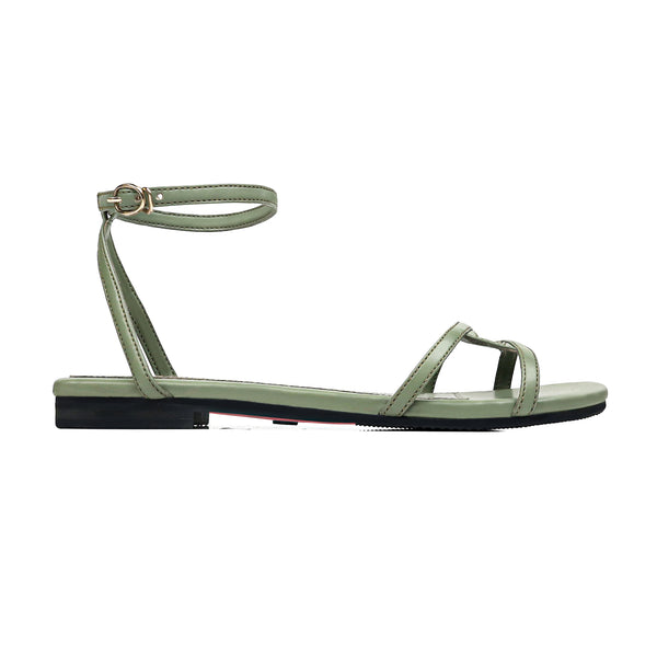 Aloura - Women's Light Green Strapped Sandal
