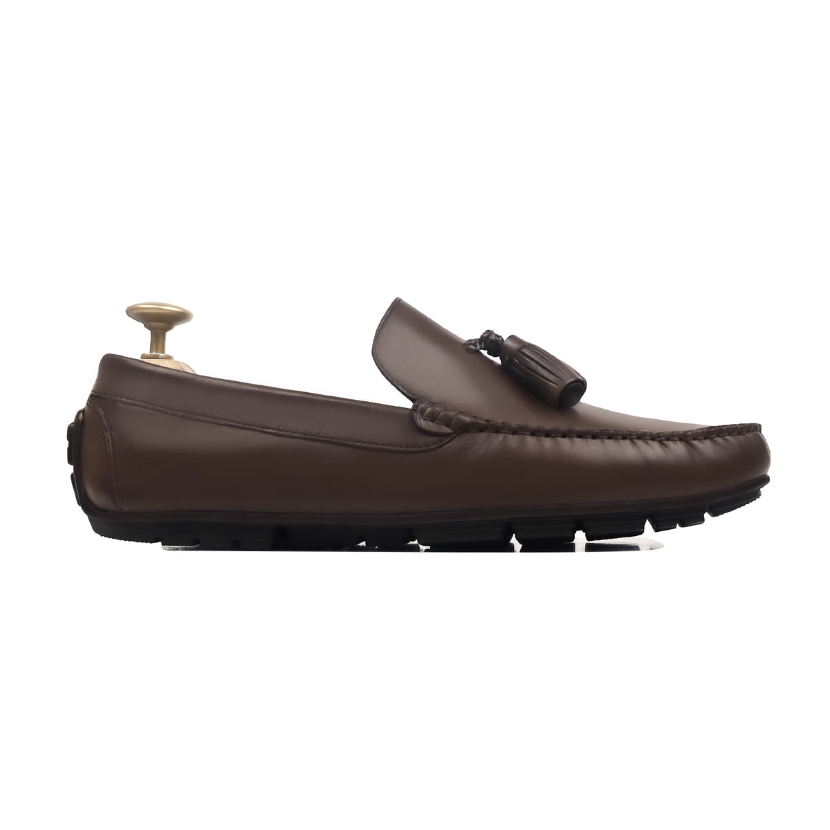 Kelro - Men's Dark Brown Calf Leather Driver Shoe