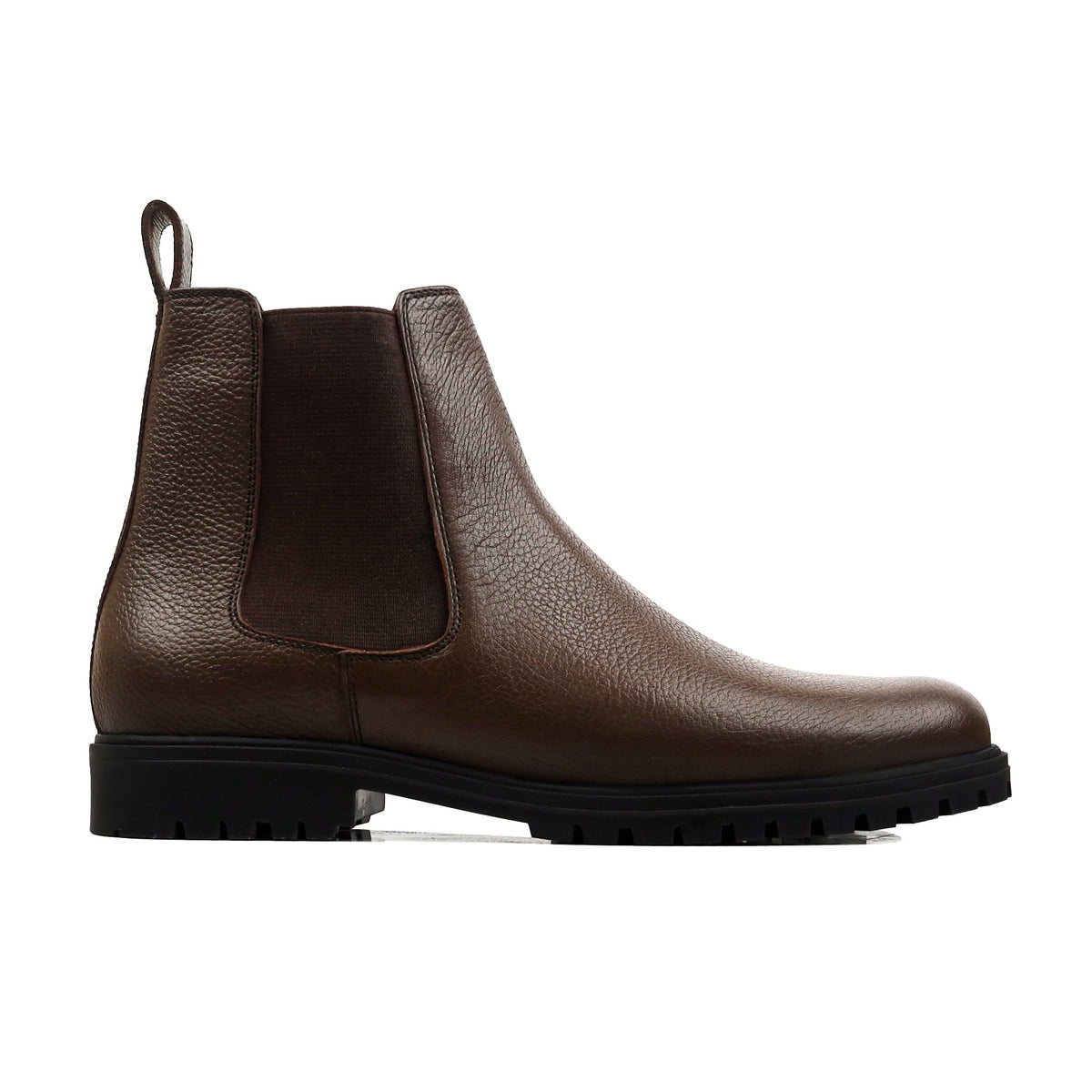 Ryze - Men's Dark Brown Pebble Grain Leather Chelsea Boot