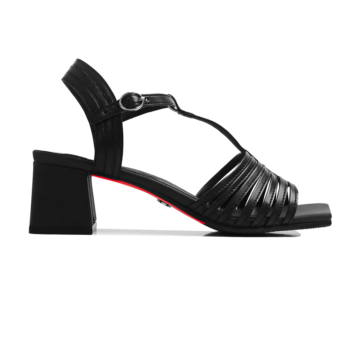 Lolo - Women's Black Strapped 50mm Heel