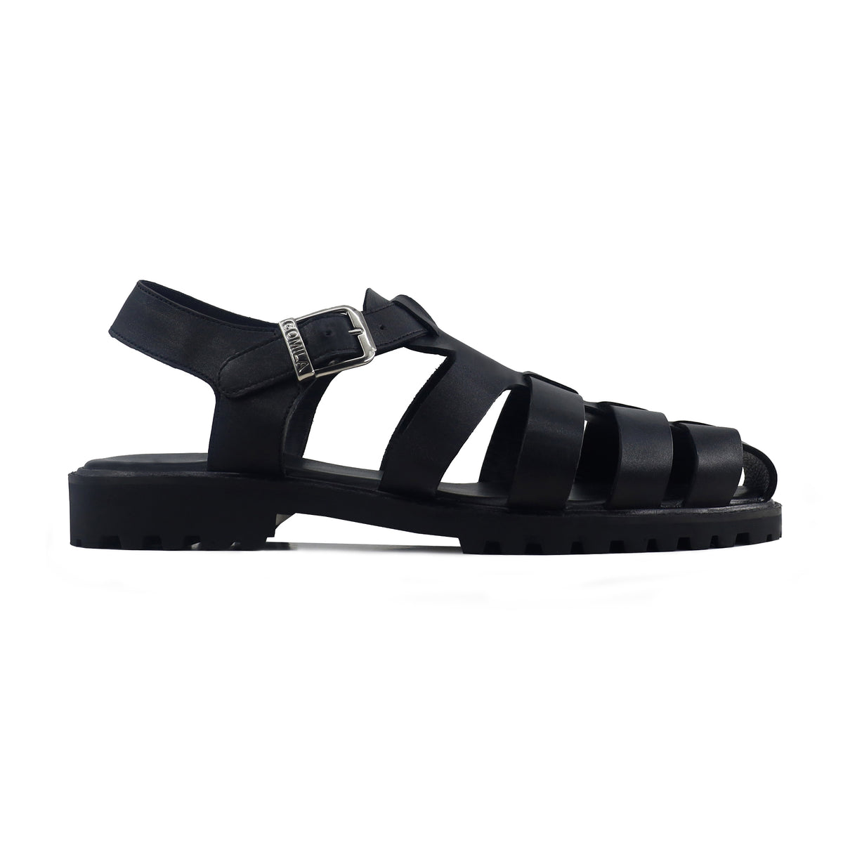 Balmo - Men's Black Calf Leather Sandal