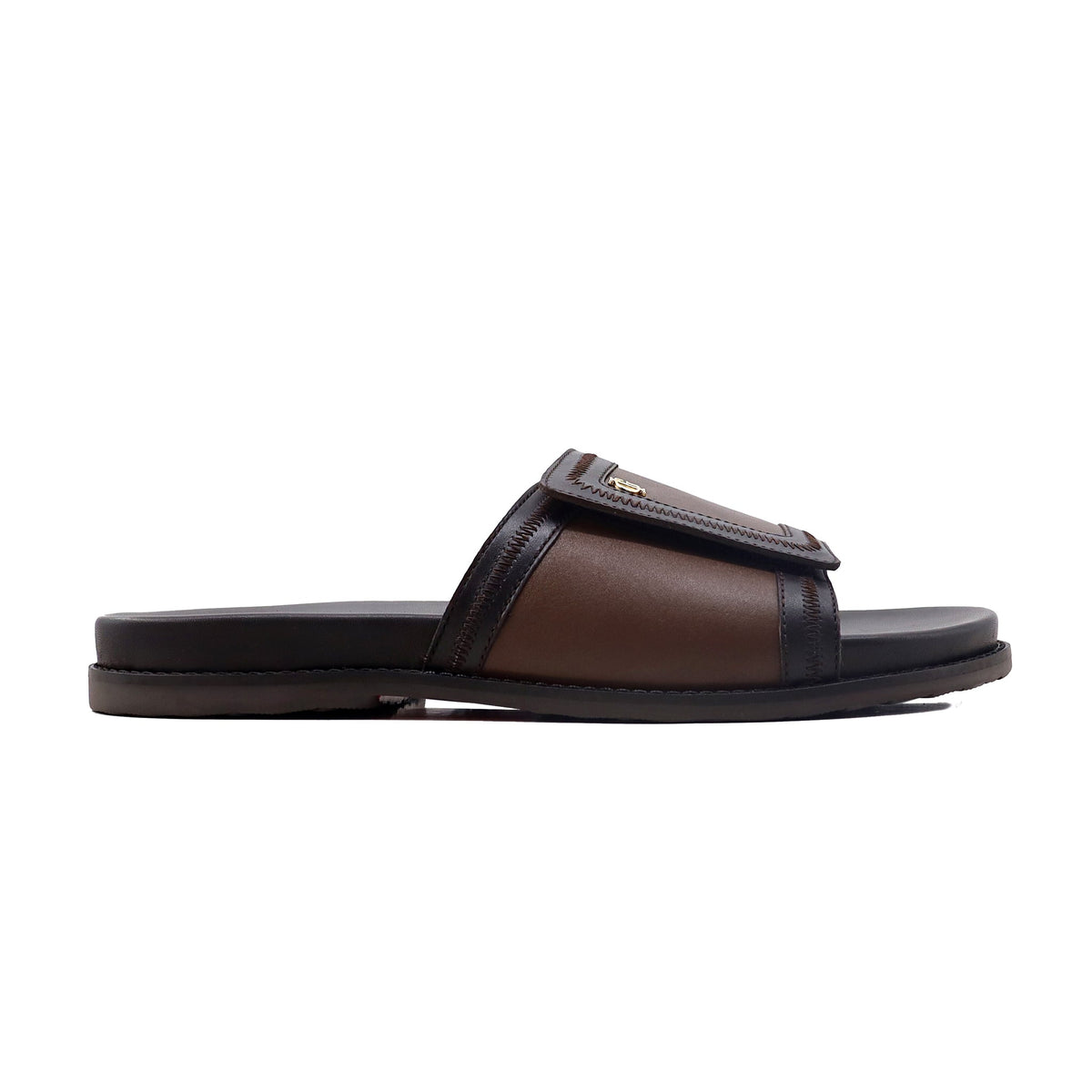 Jaime - Men's Dark Brown Calf Leather Slipper