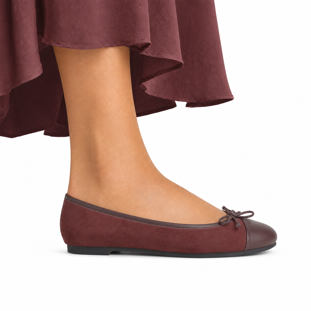 Serelina - Oxblood Suede & Calf Leather Pump