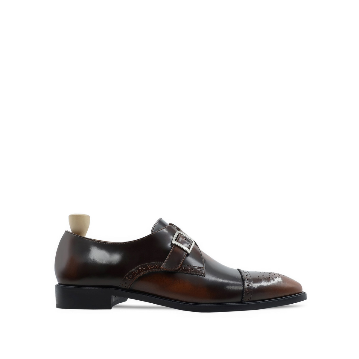 Strombus - Men's Burnished Brown Calf Leather Single Monkstrap