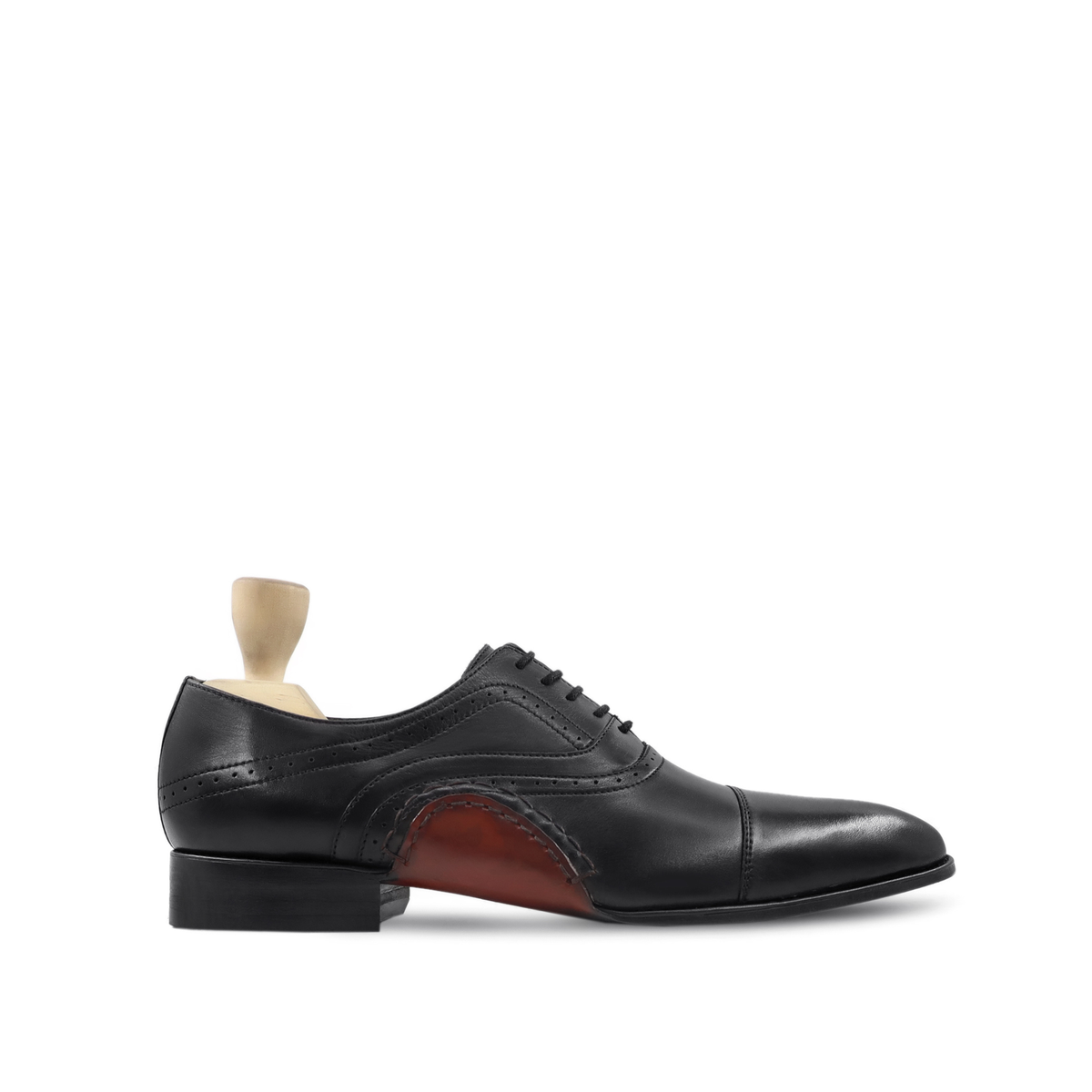 Svart - Men's Black Calf Leather Oxford Shoe