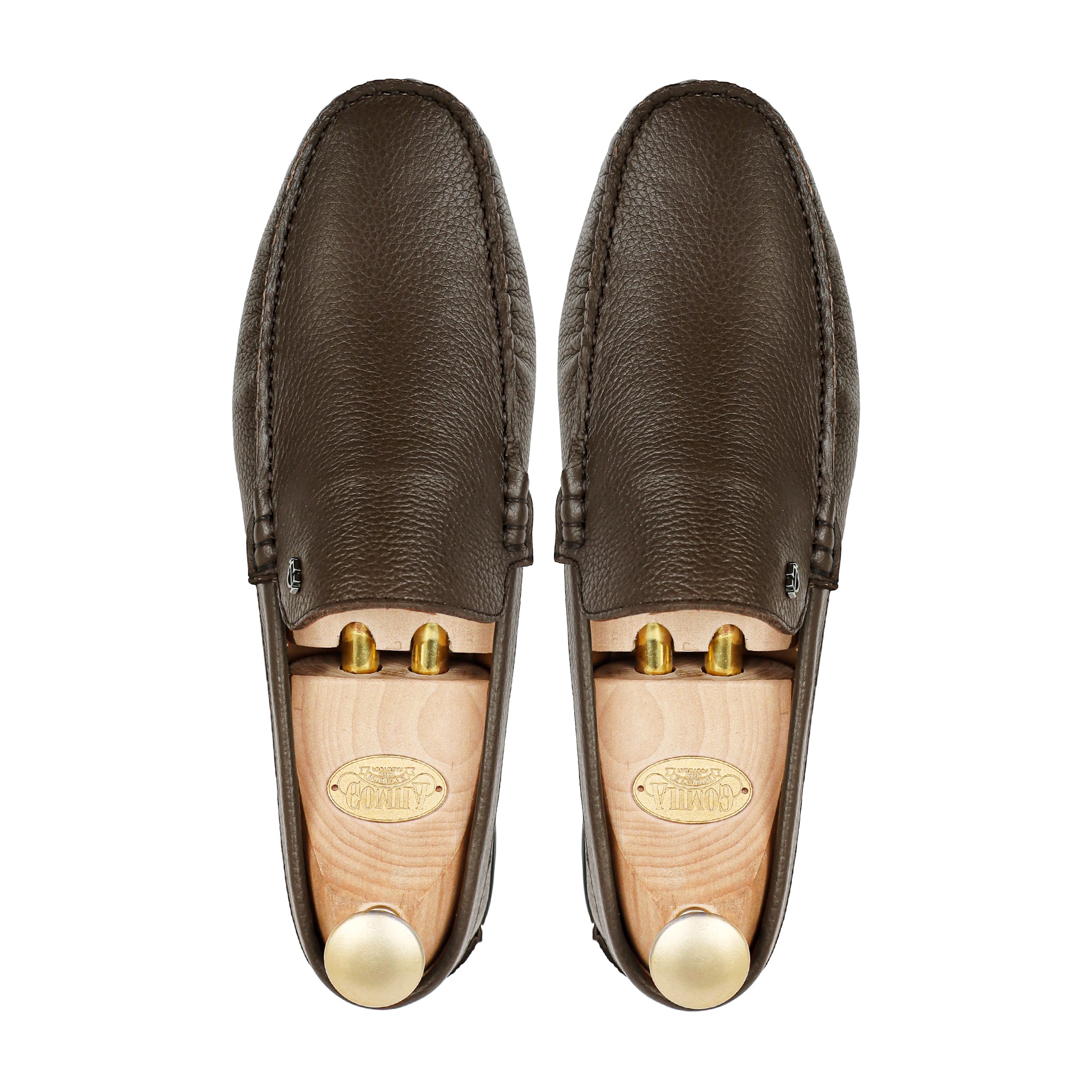 Voke - Men's Dark Brown Pebble Grain Leather Driver Shoe