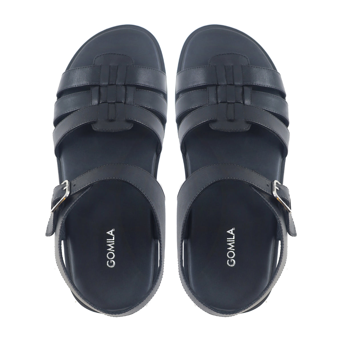 Robert - Men's Black Calf Leather Sandals