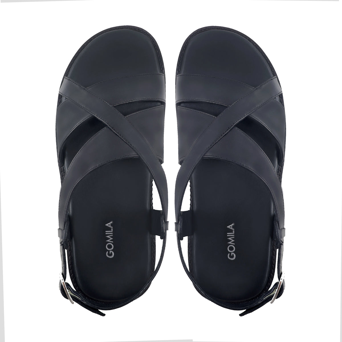 Akiyama - Men's Black Calf Leather Sandal